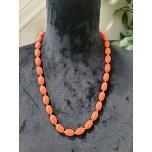 Vintage Orange Faceted Beaded Strand Necklace